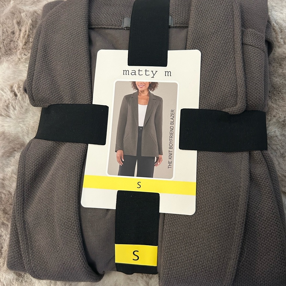 Matty M Women's Gray Boyfriend Blazer